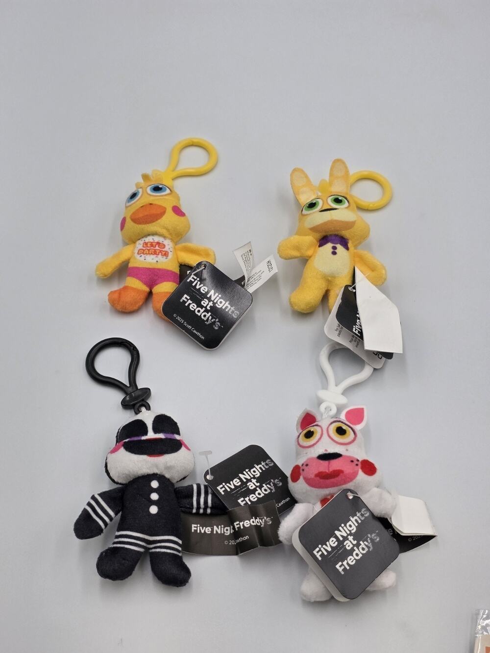 FNAF Five Nights At Freddys Micro Teenies Plush Bag Clips Set Of 4